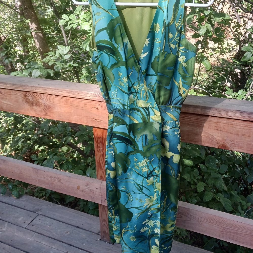Vintage Silk floral wrap around dress